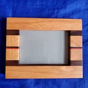 Burnes of Boston 7x5" Frame Inlaid rare wood. Table top for photos or miniatures